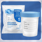 Sterile Specimen Cups with Lids 4oz Clear Urine Collection Cup with Leak Proof Screw On Covers - Individually Bagged 3 inch Specimens Jars – for Safe Pee, Stool, Semen Sample Testing (600)