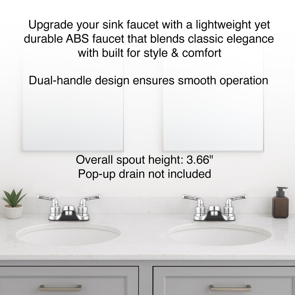 Pacific Bay Lynden Bathroom Sink Faucet - Metallic Plating Over Lightweight ABS Plastic (Brushed Satin Nickel) - 2 Pack
