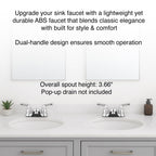 Pacific Bay Lynden Bathroom Sink Faucet - Metallic Plating Over Lightweight ABS Plastic (Brushed Satin Nickel) - 2 Pack