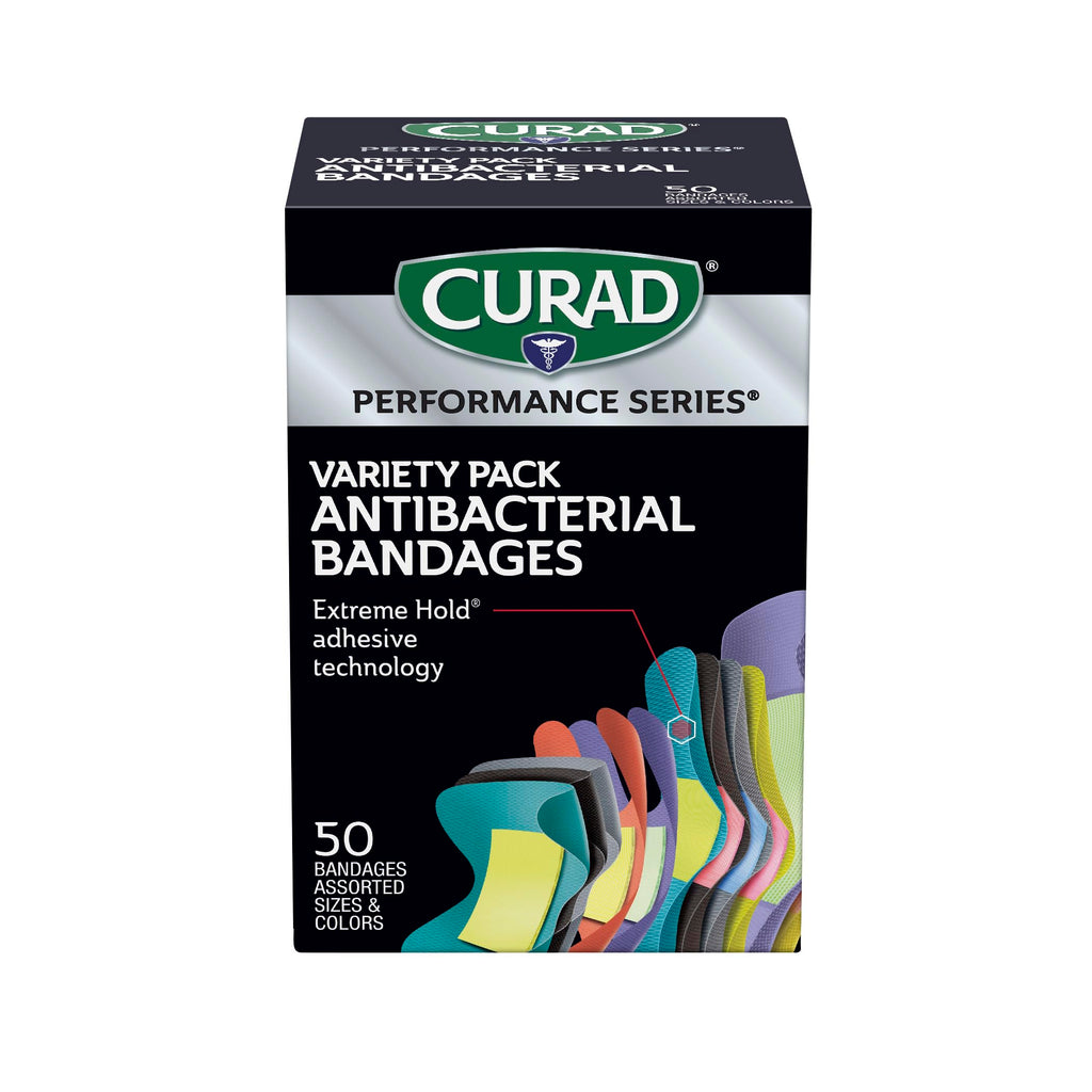 CURAD Performance Series IRONMAN Antibacterial Bandages, Extreme Hold ...