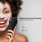 UMICKOO Face Scrubber Exfoliator,Facial Cleansing Brush Rechargeable IPX7 Waterproof with 5 Brush Heads,Electric Face Spin Brush for Exfoliating, Massaging and Deep Cleansing (Black+Gold)
