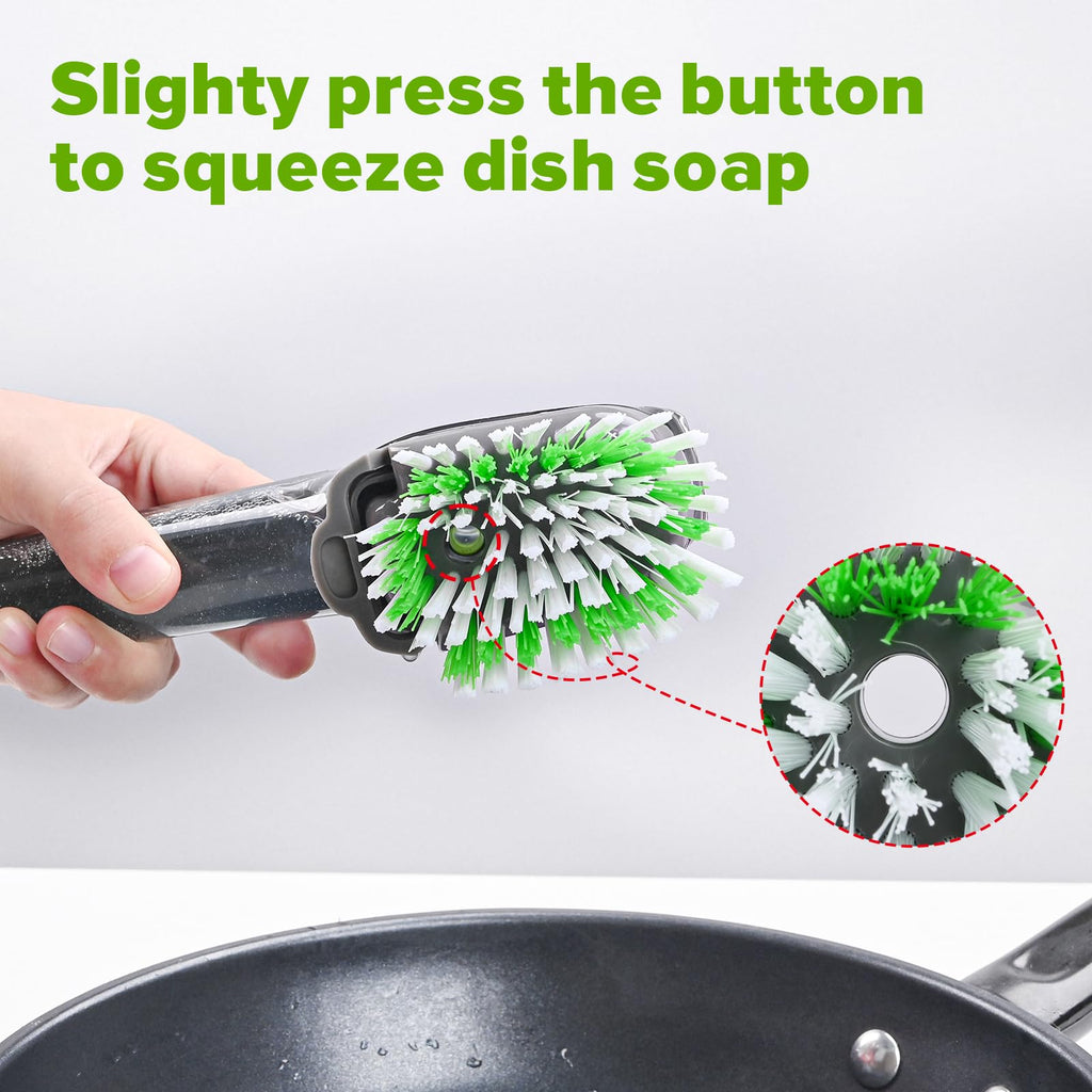 Dishwand Brush Refill, 8 Pack Dish Brush Refills Compatible with Scotch-Brite Dishwand, Dish Soap Brush for Dishes, Pans, Sink, Pots
