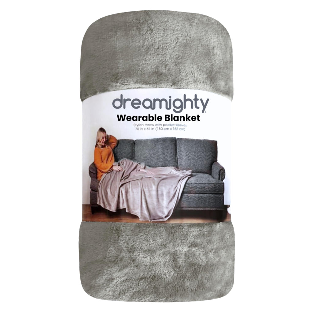 Super Blanky Wearable Blankets for Women, Adult Wearable Blanket Men, Christmas Gifts for Women, Comfy Girlfriend Birthday Gifts for Her, Wife Birthday Gift Ideas, Blanket With Sleeves - Light Gray