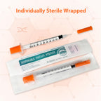 Syringes with Needle, U-100 1ml 31G 5/16" (8mm) Syringe, Pack of 30