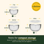Cuisinart 3-Piece Stainless Steel Mixing Bowl Set with Lids, CTG-00-SMB