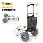 Bonnlo Adjustable Beach Wagon for Sand with 11" All Terrain Wheels