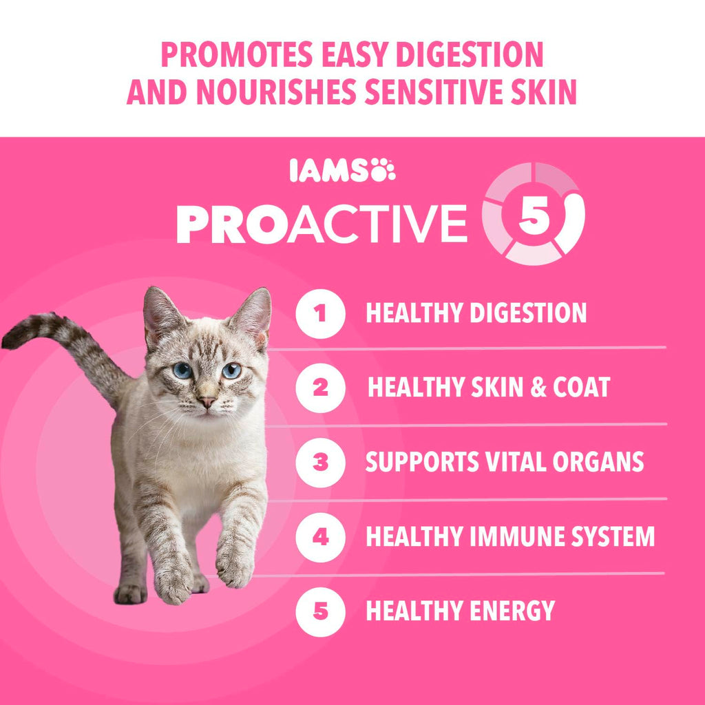 IAMS Proactive Health Sensitive Digestion Dry Cat Food, Turkey, 13 lb
