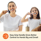 Amazon Basics Clean Plus Soft Bristle Toothbrushes with Angled End-Tuft, Cheek and Tongue Cleaner, Full Size, 10 Count, 1 Pack (Previously Solimo)