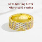 VISDIV Gold Wedding Rings for Women 925 Sterling Silver CZ Bands Rings
