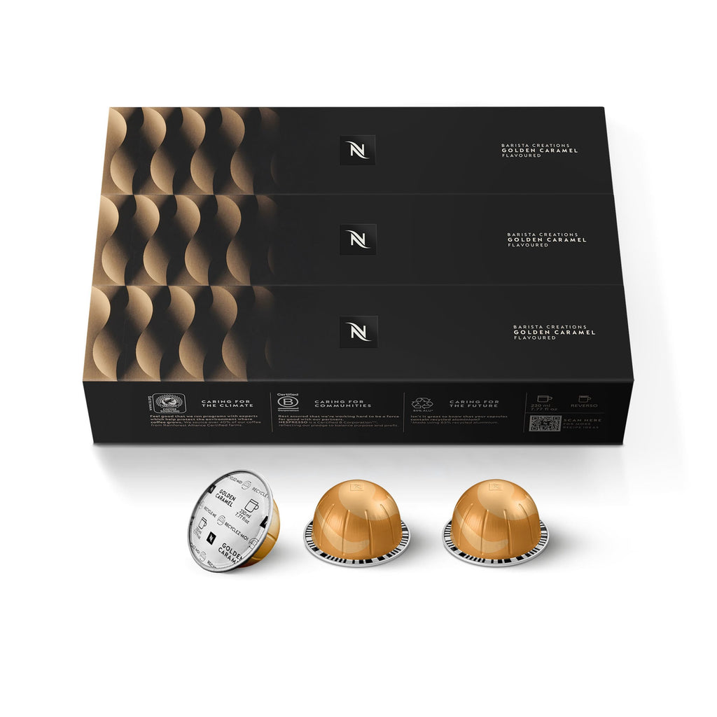 Nespresso Vertuo, Golden Caramel, Medium Roast, 30-Count Coffee Pods