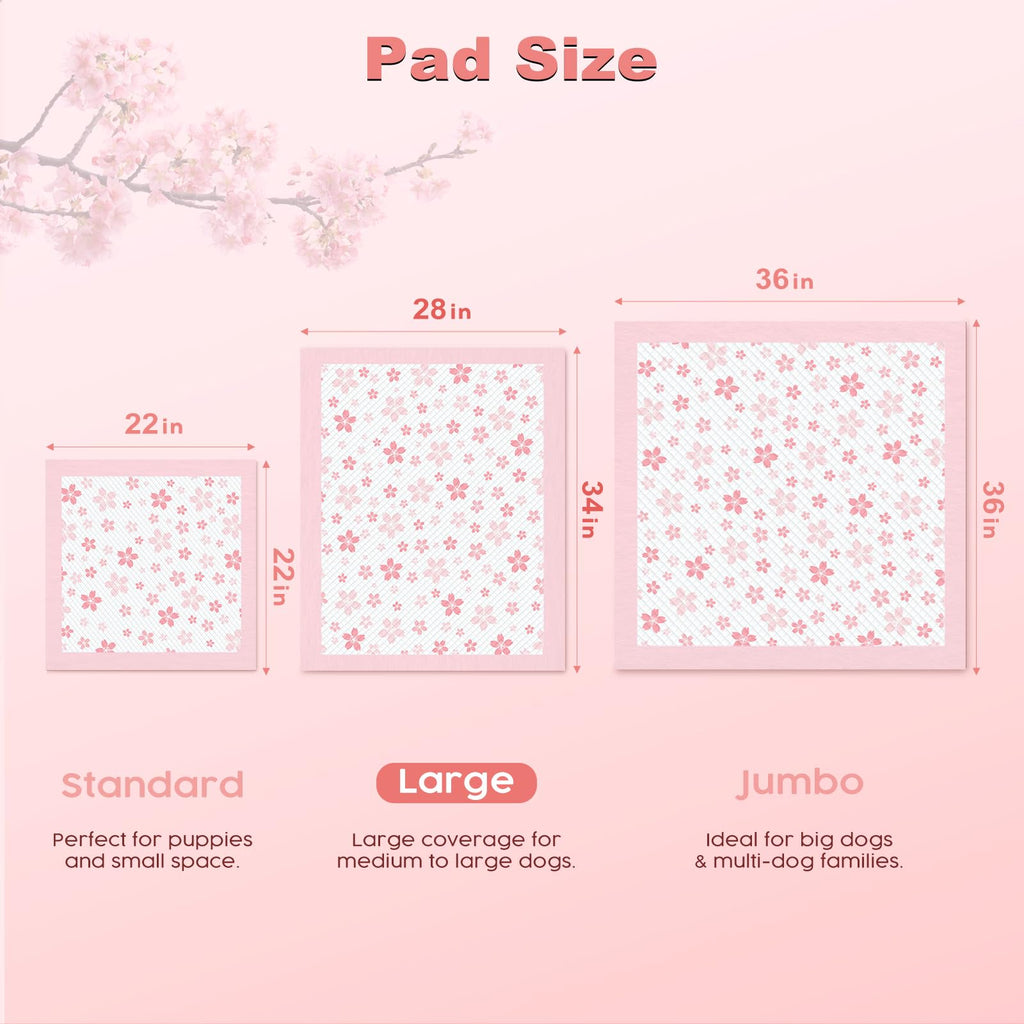 MIZOK Puppy Pads, 36"x36" Dolphin Print Dog Pee Pads Extra Large with Adhesive Tabs, Leak-Proof, 6-Layer Leak-Proof Super Absorbent, Quick-Dry Disposable (30 Count)