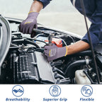 LOCCEF Work Gloves MicroFoam Nitrile Coated-6 Pairs,Endurance Seamless Knit Nylon,Dots on palm,Tacky Dot Grip Gloves