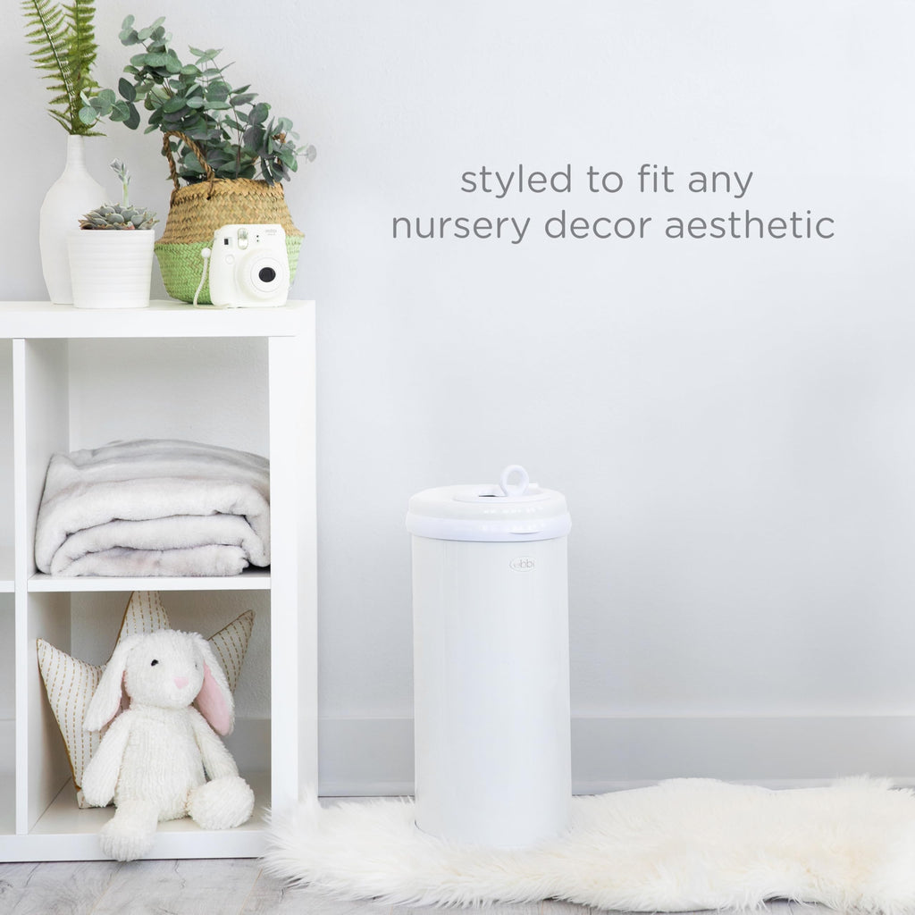 Ubbi Stainless Steel Diaper Pail, No Special Bags, Odor-Locking, White