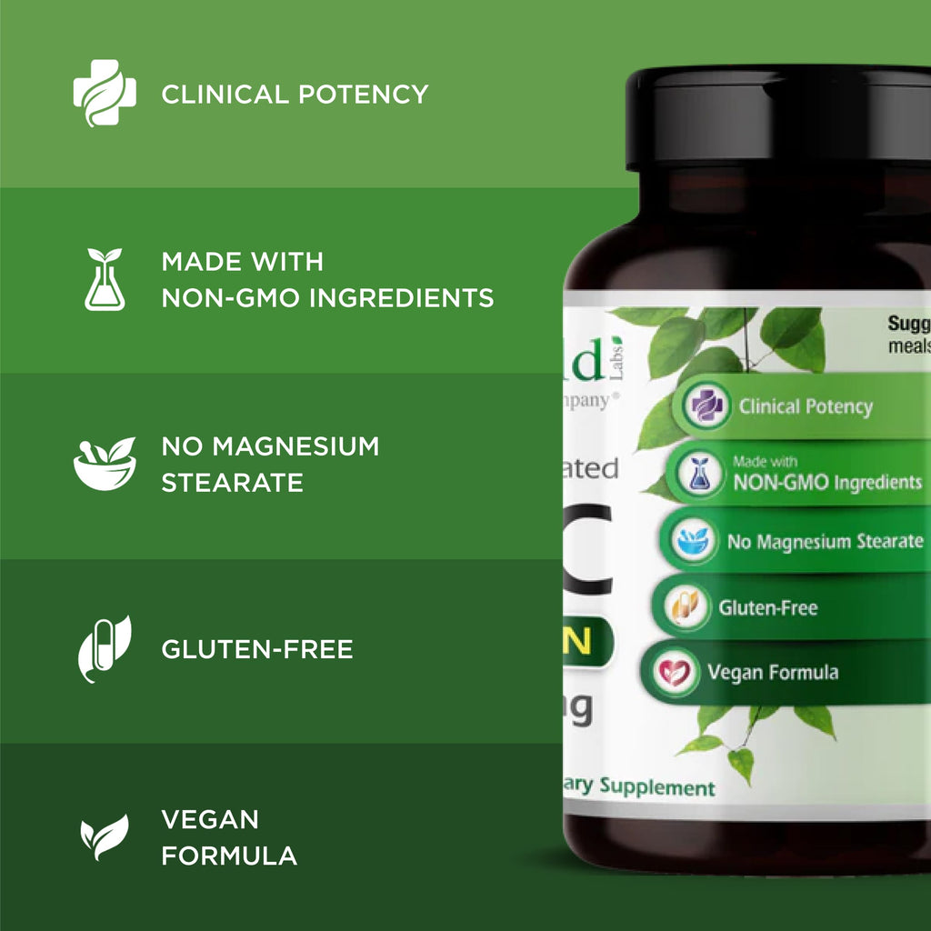 EMERALD LABS NAC 600mg - N-Acetyl-L-Cysteine - Vegan Amino Acid Supplement that Supports Detoxification - 60 Vegetable Capsules (60-Day Supply)