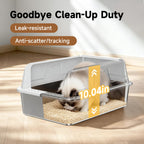OneBug High-Sided Stainless Steel XL Cat Litter Box for Cats
