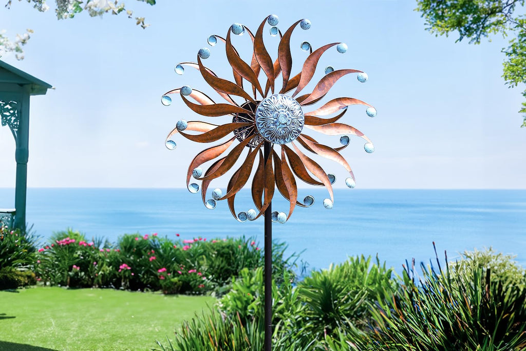 LimeHill Wind Spinners Outdoor - 84" H Large Metal Garden Decor