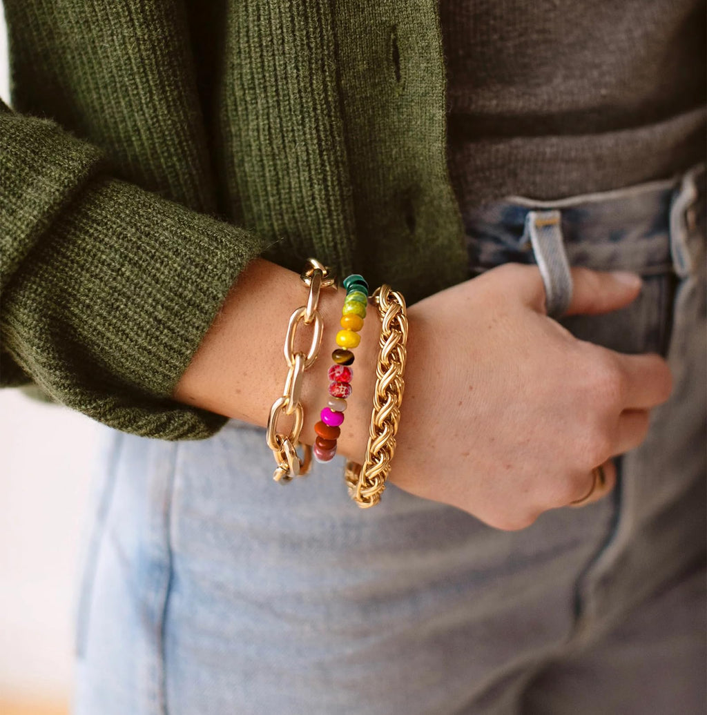 Colorful Beaded Bracelet for Women Boho Neon Rainbow Bead Bracelets