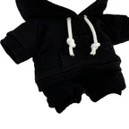 17cm Dolls Clothes Outfit Set for Labubu Dolls - Casual Style Hoodies Costumes for Doll, Black Set