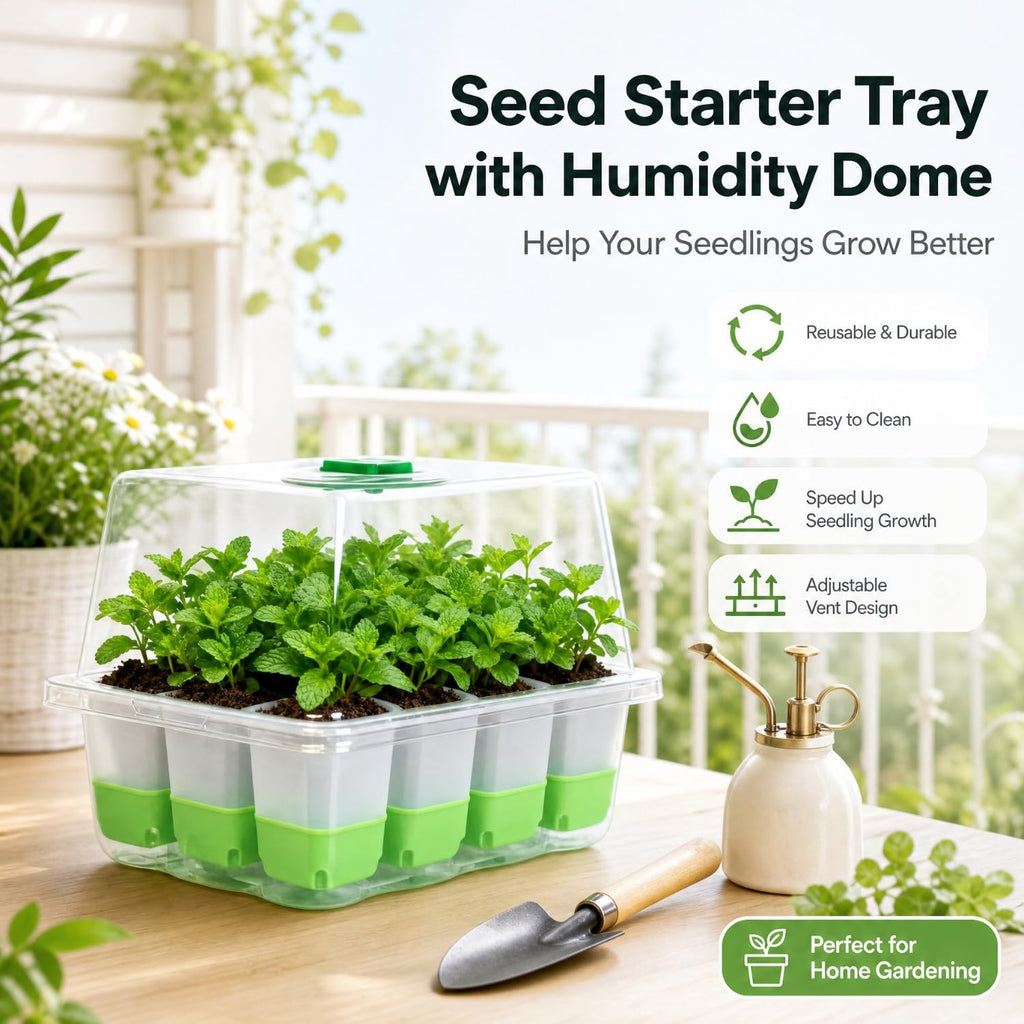 ZSYWODFO 5 Pack 60-Cell Silicone Seed Starter Trays with Humidity Dome