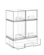 Vtopmart Clear Stackable Storage Drawers Set of 5, Plastic Organizer Bins