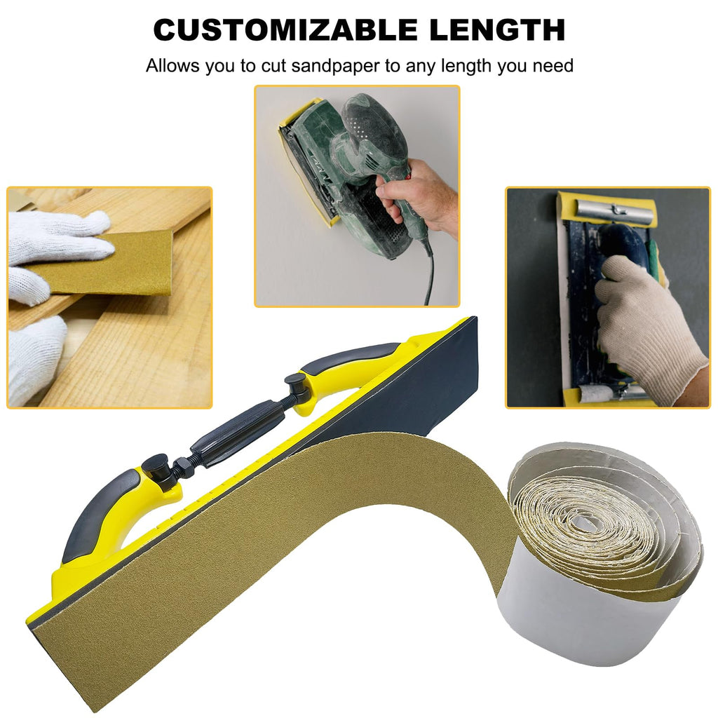 Total 30 Yards 2-3/4" Wide PSA Continuous Roll Kit - 80, 120, 180, 220, 320, 400 Grit Longboard Sandpaper, Self Adhesive Stickyback Sanding Sheets Paper for Automotive, Woodworking Sanding Blocks