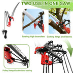 Pterying Pole Saws for Tree Trimming - 7.3-27 ft Manual Tree Trimmer with Sharp Steel Blade and Scissors, Long Reach High Branch Cutter for Garden Landscaping Pruning Palms Shrubs Fruit Trees