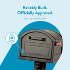 ARCHITECTURAL MAILBOXES Grand Haven Plastic, Mailbox and Post Kit, Black Extra Large