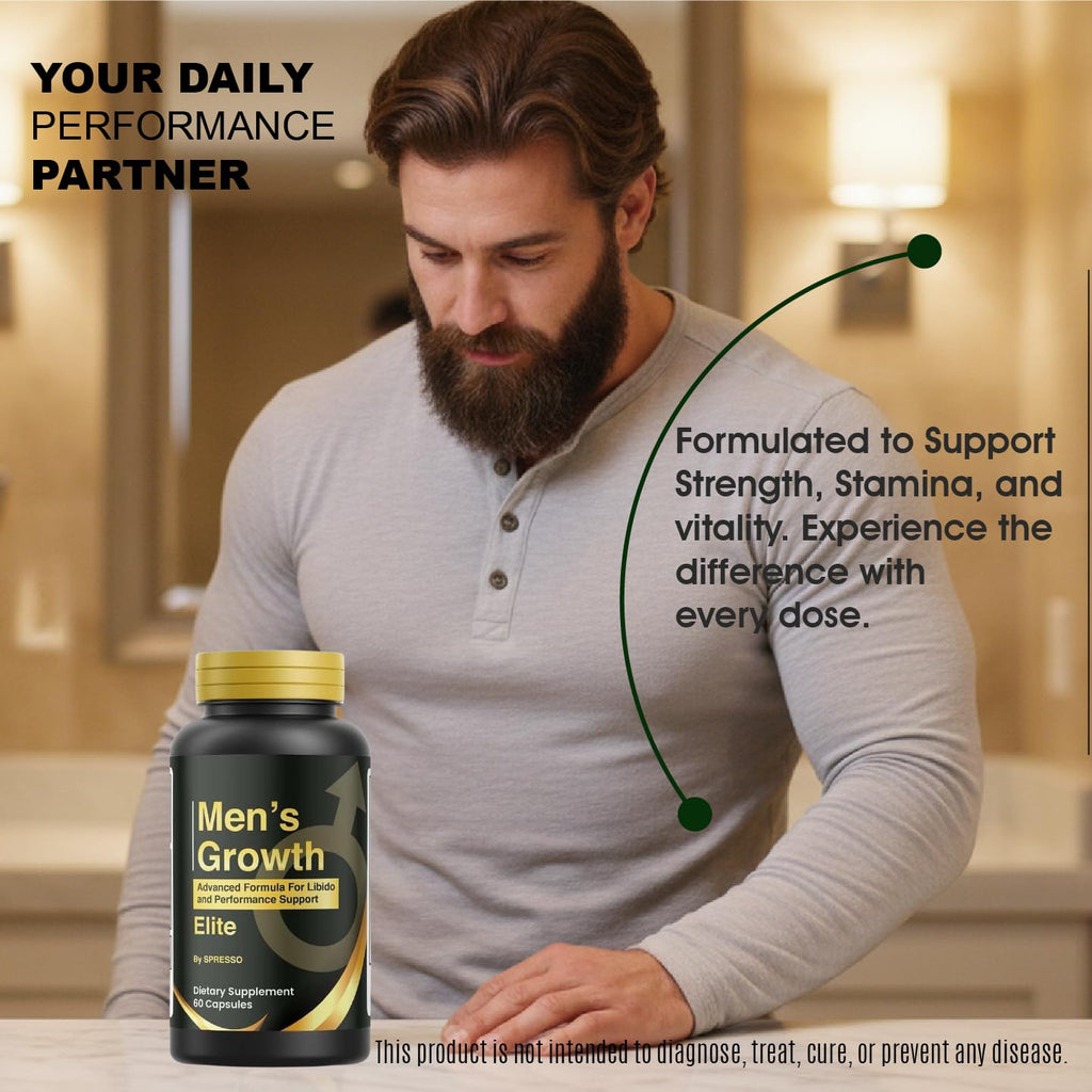 (1 Pack) Mens Growth Capsules, Official MensGrowth Supplement with Premium Ingredients for Maximum Strength & Overall Wellness, All Natural Advanced Formula Support Pills for Reviews (60 Capsules)