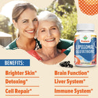 2400MG Liposomal Glutathione, with Vitamin C, Milk Thistle & Alpha-Lipoic Acid, Master Antioxidants, Pure Reduced L-Glutathione - Immune System, Cell Repair, Energy, High Absorption, 60 Softgels