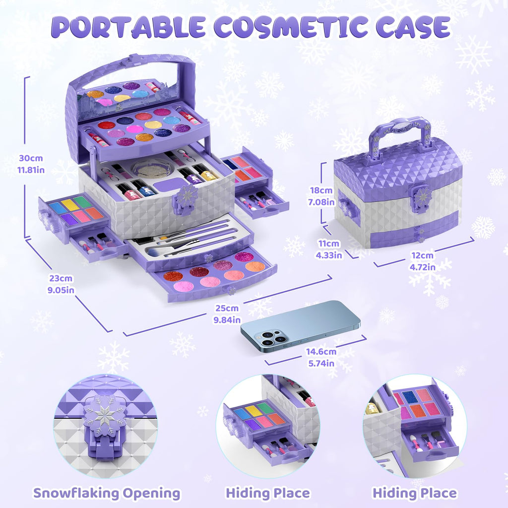 56 Pcs Kids Makeup Set for Girls, Washable Real Cosmetic Toddler Makeup Kit