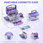 56 Pcs Kids Makeup Set for Girls, Washable Real Cosmetic Toddler Makeup Kit