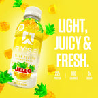 RYSE Clear Protein Drink - Jell-O Island Pineapple - 100 Calories, 22g Whey Isolate Protein Shake, Sugar-Free, 0g Fat & Lactose-Free - Refreshing Ready-to-Drink Beverage - 16.9 fl oz Bottles (12-Pack)
