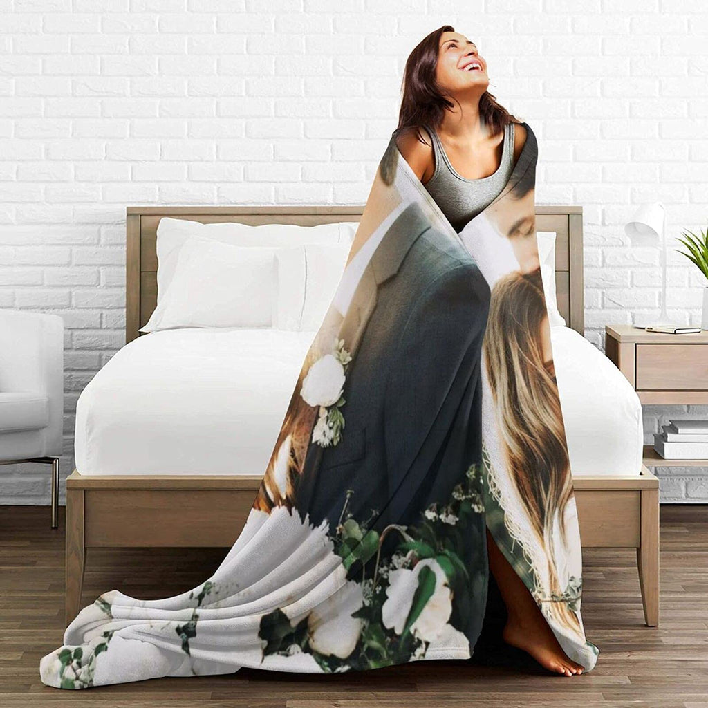 QETXVI Custom Blanket with Photos, USA Made 60"x 80"