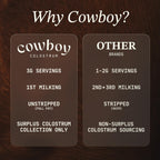 Cowboy - The Exclusive 1st Milking, Whole, Grass Fed Colostrum Supplement for Full Body Health - Bovine Colostrum Powder Packed w/Bioactive Nutrients (10 Travel Packs - Vanilla)