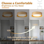 Bargeni Flush Mount Ceiling Light, 12.5 inch LED Ceiling Light Fixture, Polished Gold Finish, Dimmable/3000K/18W, Outdoor Flush Mount Lighting Fixture