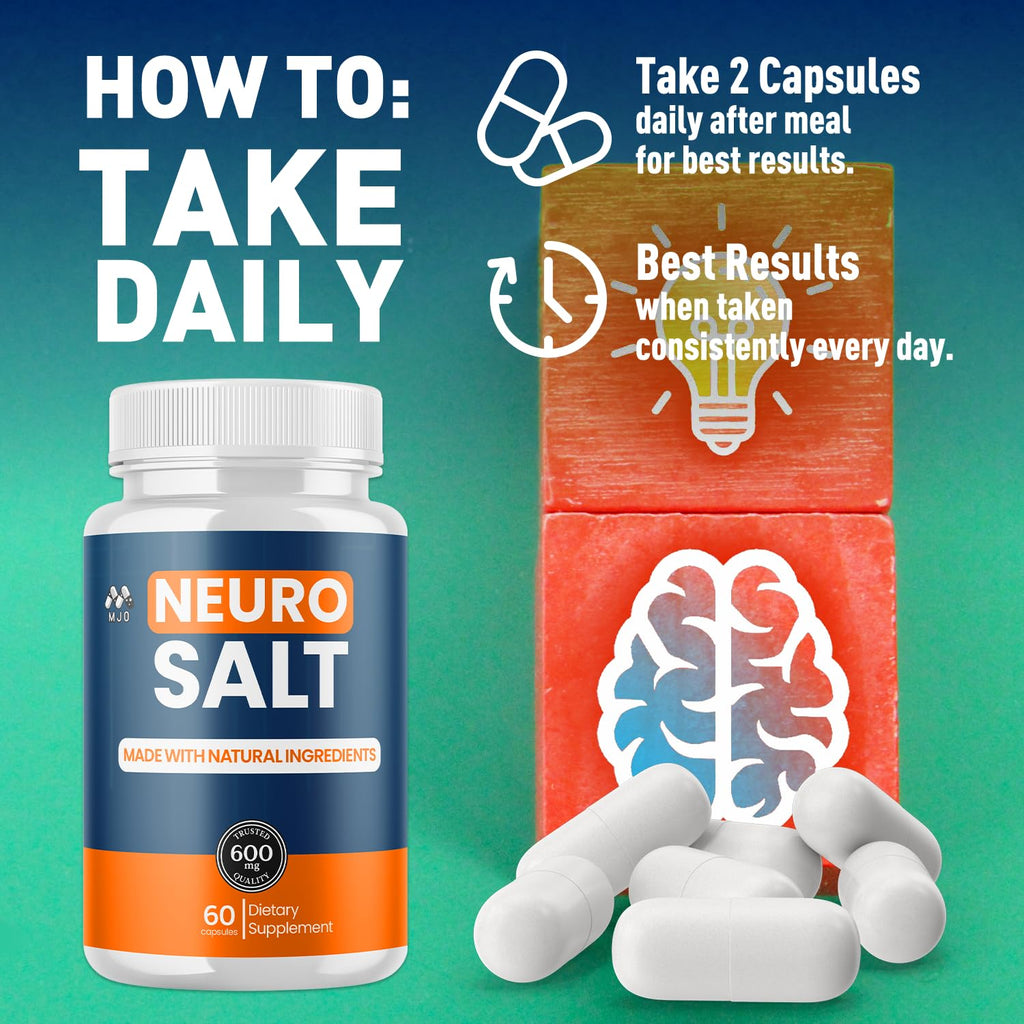 (3 Pack) Neuro Salt Capsules, NeuroSalt Pills with All Natural Ingredients, Advanced Neuro Salt Capsules Overall Health and Wellness Supplement Formula with Max Strength Multivitamin (180 Capsules)