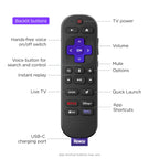 Roku Voice Remote Pro (2nd Ed.), TV Remote Control with Backlit Buttons
