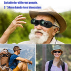 Professional Hands-Free Binocular Glasses for Fishing, Bird Watching, Sports, Concerts, Theater, Opera, TV, Sight Seeing, Hands-Free Opera Glasses for Adults Kids (Green Film Optics)-Upgraded