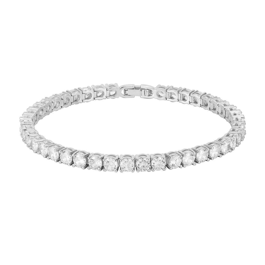 PAVOI Zirconia Cubic CZ Classic Tennis Bracelet for Women, White Gold
