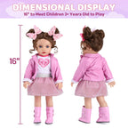 BABESIDE Lifelike Reborn Baby Dolls Dara - 15 Inch Realistic-Newborn Baby Doll Brown Hair Girl Handmade Real Life Toddler Dolls with Clothes and Toy Accessories Gift for Kids Age 3+