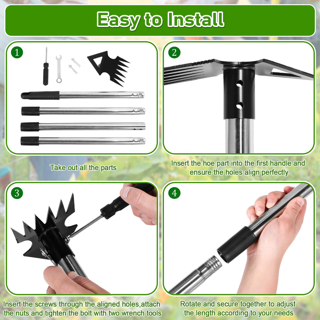 Upgraded Weed Puller Tool with Long Handle, 56" Manual Weeder Remover Tool