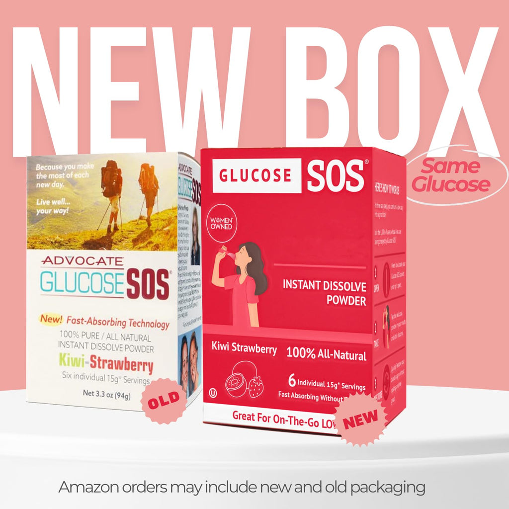 Glucose SOS Glucose Powder Packets with Natural Dextrose, Fast-Absorption That Instantly Dissolves in Your Mouth with No Water Needed, Kiwi Strawberry 72 Servings
