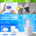Solar Pool Chlorine Floater, Upgraded Flame Chlorine Tablet Floater for 3 Inch Tablets, Large Pool Dispenser,Floating Chlorine Floater with Adjustable Flow,Solar ChlorineFloater for Hot Tub