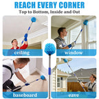 Cobweb Duster with Extension Pole - 4 FT Lightweight Stainless Steel Extendable Duster Ceiling Fan Duster for High Ceilings, Medium Stiff PET Bristle Spider Web Brush for Indoor/Outdoor Cleaning