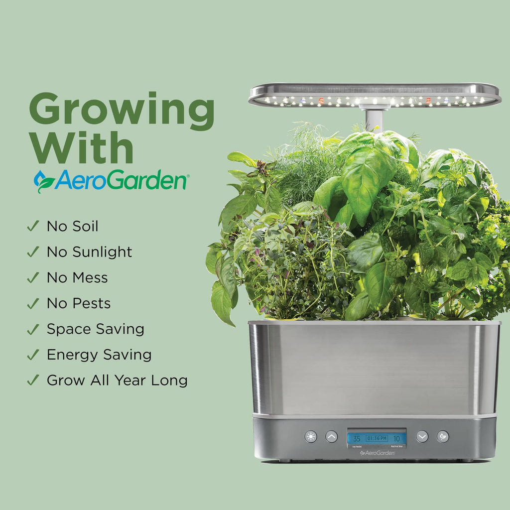 AeroGarden Harvest Elite, Stainless Steel