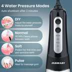 Cordless Water Dental Flosser Teeth Cleaner, INSMART Professional 300ML Tank DIY Mode Rechargeable Dental Oral Irrigator for Home and Travel, IPX7 Waterproof 6 Modes Irrigate Oral Care (Black)