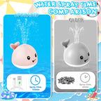 ANGGIKO Baby Girl Bath Toys, Toddler Bath Toys for Kids Ages 1-3, Light Up Whale Bath Toy Sprinkler, Pool Water Table Infant Baby Toy 6-12-18 Months Bathtub Fountain Toy Girls 1st Birthday 1 2 3 Gifts