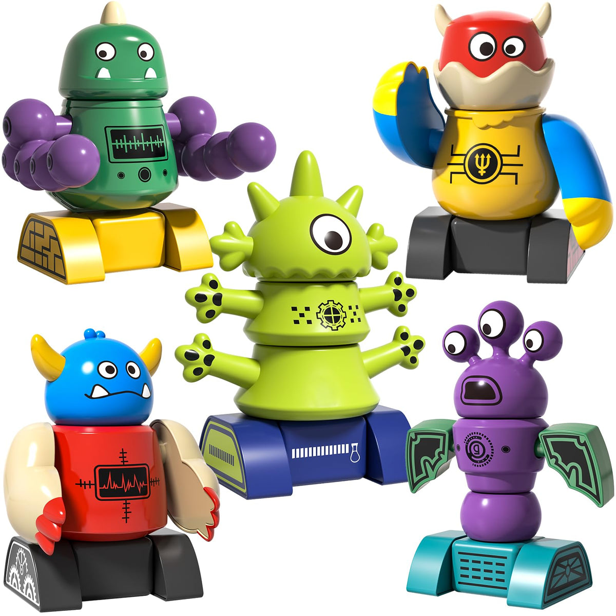 BLmukce Magnetic Robot Toy for Kids 3-5, 35 PCS STEM Educational Playset with Storage Box, DIY Stacking Monster Robots, Kids Creative Alien Toys Gift for Boys Girls (Christmas Birthday)