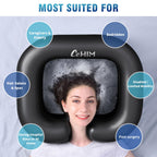 Cehim Inflatable Shampoo Basin - Portable Shampoo Bowl, Hair Washing Basin for Bedridden, Disabled,Injured, Hair Wash Tub for Dreadlocks and at Home Sink Washing (Black, 15in Inner)