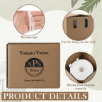 Yoojahow 6150 Ft Tomato Tying Garden Twine with Cardboard Storage Box Heavy Duty White Polypropylene Twine for Florida Weave Trellis Tomatoes, Climbing Plants, Floristry